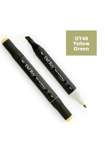 DEL REY TWIN MARKER GY48 YELLOW GREEN ÇİFT UÇLU GRAFİK KALEMİ MN-DR048