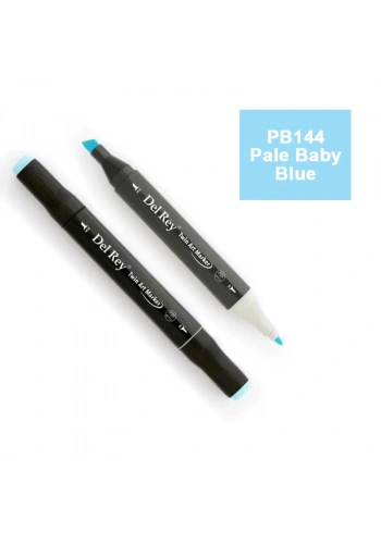 DEL REY TWIN MARKER PB144 PALE BABY BLUE ÇİFT UÇLU GRAFİK KALEMİ MN-DR144