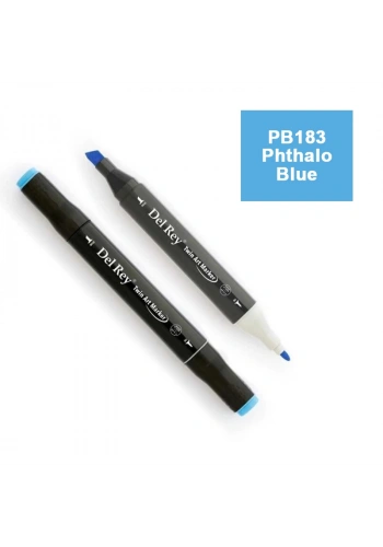 DEL REY TWIN MARKER PB183 PHTHALO BLUE ÇİFT UÇLU GRAFİK KALEMİ MN-DR183
