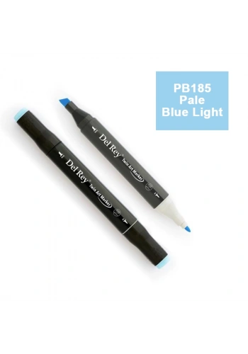 DEL REY TWIN MARKER PB185 PALE  BLUE LİGHT ÇİFT UÇLU GRAFİK KALEMİ MN-DR185