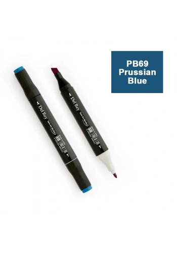DEL REY TWIN MARKER PB69 PRUSSİAN BLUE ÇİFT UÇLU GRAFİK KALEMİ MN-DR069