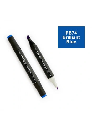 DEL REY TWIN MARKER PB74 BRİLLİANT BLUE ÇİFT UÇLU GRAFİK KALEMİ MN-DR074