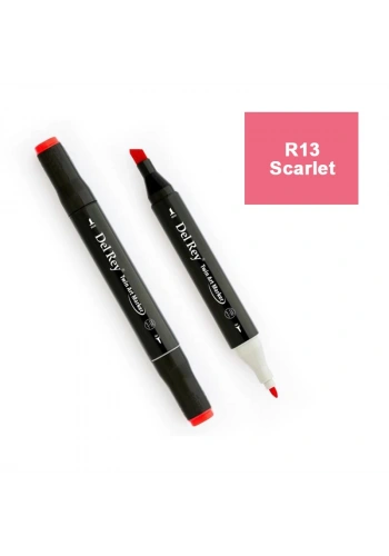 DEL REY TWIN MARKER R13 SCARLET ÇİFT UÇLU GRAFİK KALEMİ MN-DR013