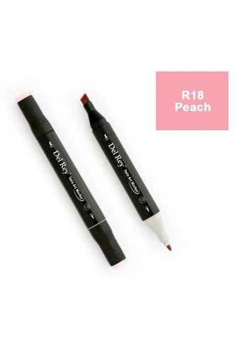 DEL REY TWIN MARKER R18 PEACH ÇİFT UÇLU GRAFİK KALEMİ MN-DR018