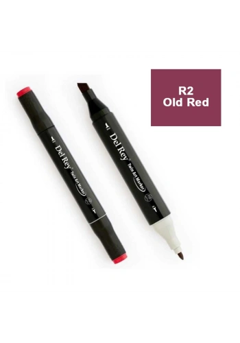 DEL REY TWIN MARKER R2 OLD RED ÇİFT UÇLU GRAFİK KALEMİ MN-DR002
