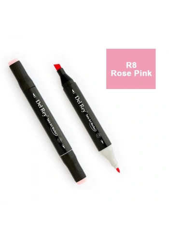 DEL REY TWIN MARKER R8 ROSE PİNK ÇİFT UÇLU GRAFİK KALEMİ MN-DR008