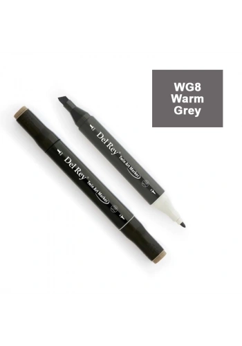 DEL REY TWIN MARKER WG8 WARM GREY ÇİFT UÇLU GRAFİK KALEMİ MN-DRWG8