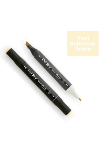 DEL REY TWIN MARKER Y141 BUTTERCUP YELLOW ÇİFT UÇLU GRAFİK KALEMİ MN-DR141