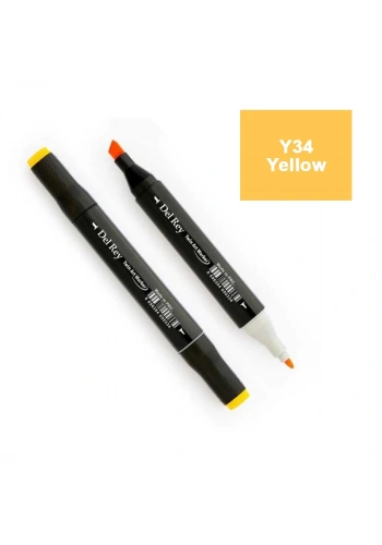DEL REY TWIN MARKER Y34 YELLOW ÇİFT UÇLU GRAFİK KALEMİ  MN-DR034