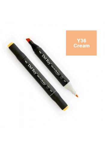 DEL REY TWIN MARKER Y36 CREAM ÇİFT UÇLU GRAFİK KALEMİ MN-DR036