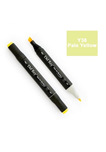 DEL REY TWIN MARKER Y38 PALE YELLOW  ÇİFT UÇLU GRAFİK KALEMİMN-DR038