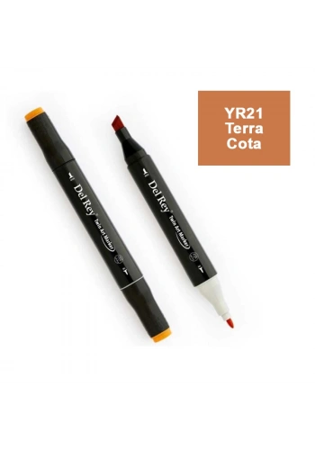 DEL REY TWIN MARKER YR21 TERRA COTA ÇİFT UÇLU GRAFİK KALEMİ MN-DR021