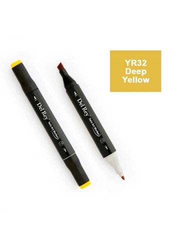 DEL REY TWIN MARKER YR32 DEEP YELLOW ÇİFT UÇLU GRAFİK KALEMİ  MN-DR032
