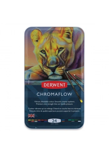 Derwent Chromaflow Kuru Boya Kalem Seti Metal Kutu 24lü