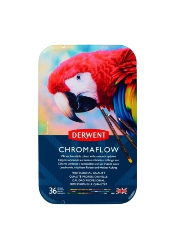 Derwent Chromaflow Kuru Boya Kalem Seti Metal Kutu 36lı