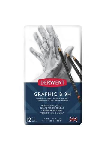 Derwent Graphic Dereceli Karakalem 12li Set B 9h Arası Tonlar