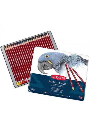 Derwent Pastel Pencil Teneke Kutu Pastel Boya Kalem Seti 24 Renk