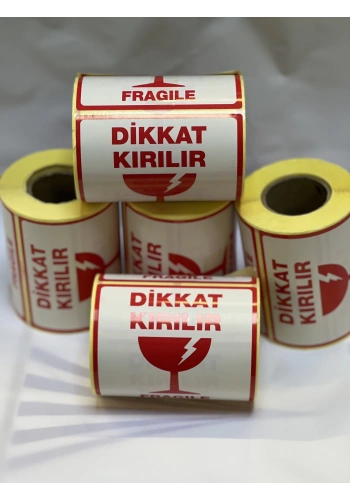 Dikkat Kırılır Etiketi 10cmx10xm 250’Lik rulo