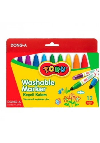 Dong-A Toru Keçeli Kalem Jumbo 12 Renk Yıkanabilir