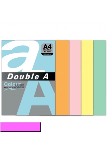 Double A Renkli Kağıt 100 LÜ A4 80 GR Pastel Pembe