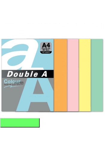 Double A Renkli Kağıt 100 LÜ A4 80 GR Pastel Zümrüt Yeşili