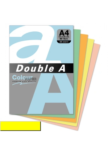 Double A Renkli Kağıt 25 Lİ A4 80 GR Limon Sarısı