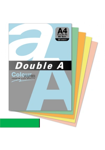 Double A Renkli Kağıt 25 Lİ A4 80 GR Papağan Yeşili