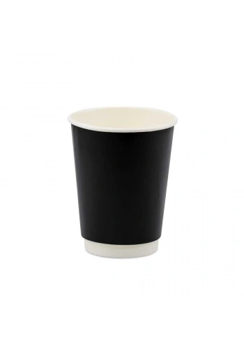 Double Wall Siyah Karton Bardak 12 oz - 400 Adet