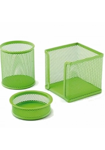 Drt Masa Seti Ataşlık-Kağıtlık-Kalemlik 3 LÜ Düz Renkler Yeşil 410