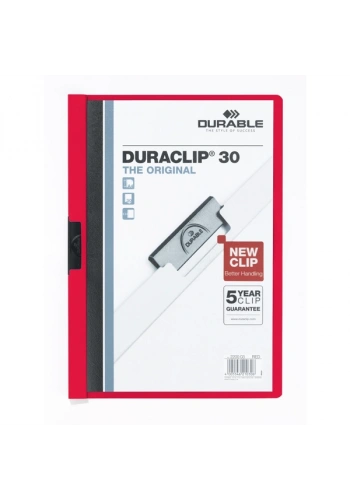 Durable Sıkıştırmalı Dosya DuraClip Ortadan Klipsli 30 Syf A4 Kırmızı 2200