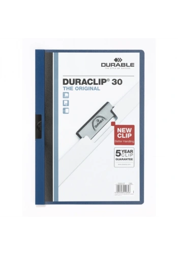 Durable Sıkıştırmalı Dosya DuraClip Ortadan Klipsli 30 Syf A4 Lacivert 2200