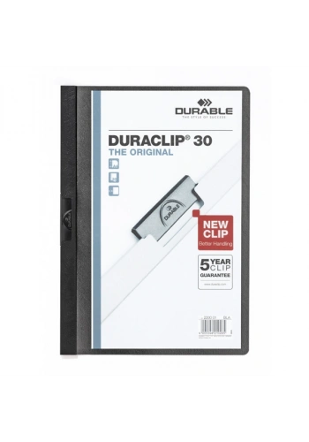 Durable Sıkıştırmalı Dosya DuraClip Ortadan Klipsli 30 Syf A4 Siyah 2200