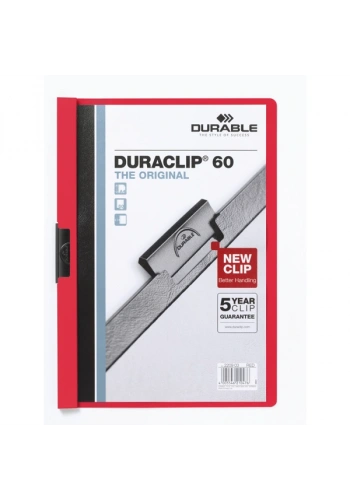 Durable Sıkıştırmalı Dosya DuraClip Ortadan Klipsli 60 Syf A4 Kırmızı 2209