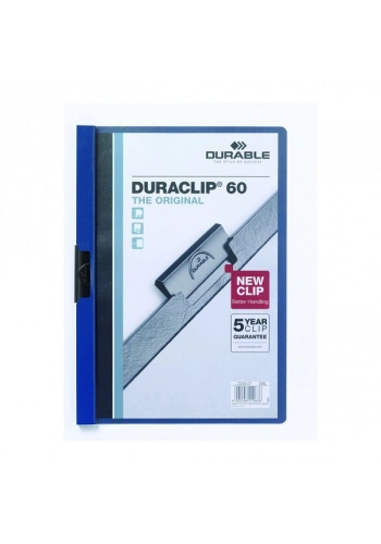 Durable Sıkıştırmalı Dosya DuraClip Ortadan Klipsli 60 Syf A4 Lacivert 2209