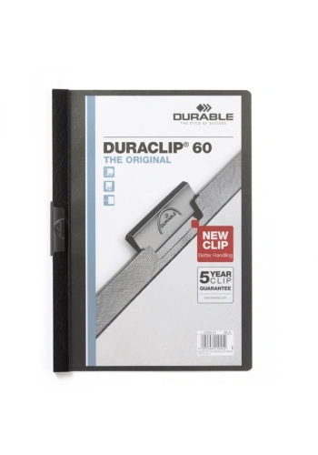 Durable Sıkıştırmalı Dosya DuraClip Ortadan Klipsli 60 Syf A4 Siyah 2209