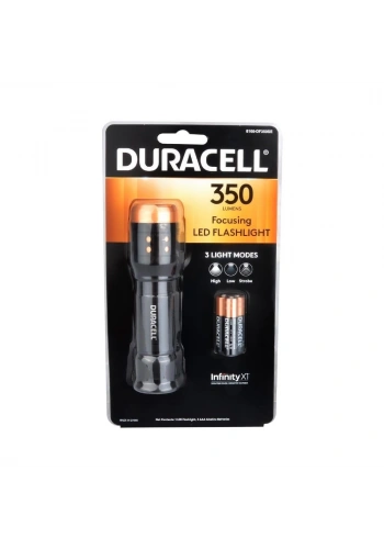Duracell 350 Lümen Ledli Odaklanabilir Alüminyum El Feneri + 3 AAA Piller Dahil