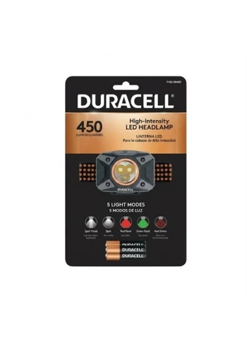 Duracell 450 Lümen Ledli Kafa Feneri + 3 AAA Piller Dahil