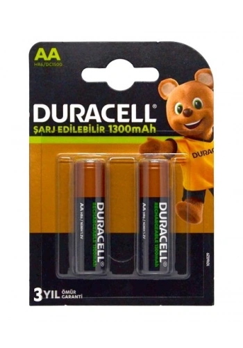 Duracell AA Kalem Pil Şarj Edilebilir 1300mAh Pil 2li