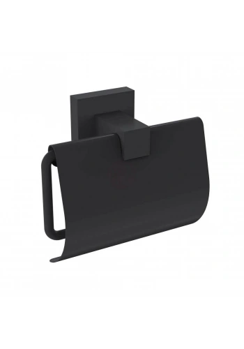 Duxxa Q1 Tuvalet Kağıtlık Kapaklı Mat Siyah