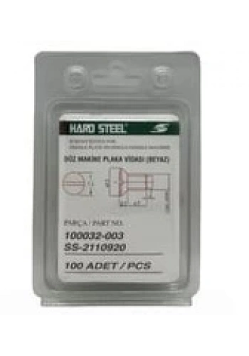 Düz Makine Plaka Vidası Beyaz / 100032-003 100ADET