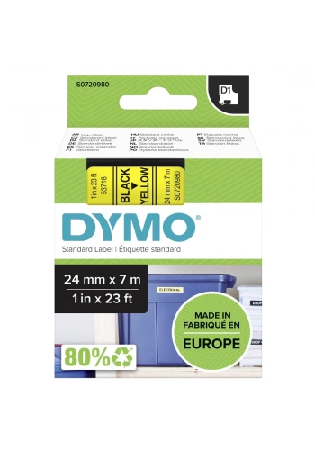 Dymo D1 Şerit 24 Mmx7mt Sarı/ Siyah 53718