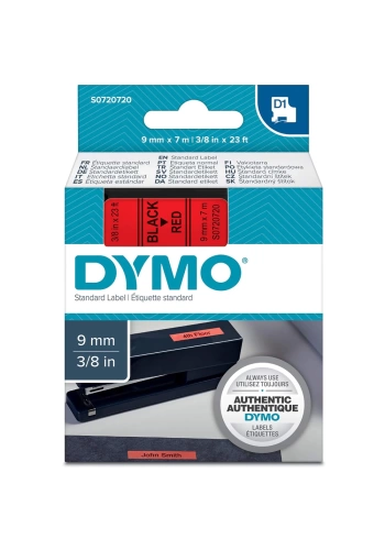 Dymo D1 Şerit 9 Mmx7mt Kırmızı/ Siyah 40917