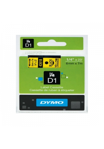 Dymo D1 Şerit Standart 6 MMx7 MT Sarı Üzerine Siyah 43618 S0720790