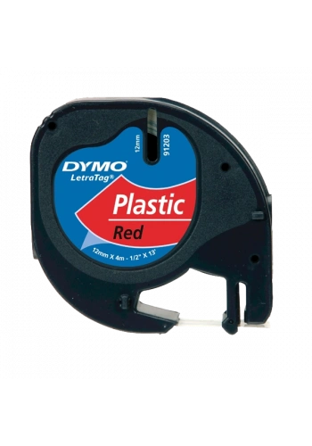 Dymo Letratag Şerit Plastik 12 MMx4 MT Kırmızı 91203