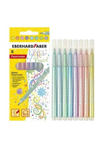 Eberhard Faber Glitter Pastel Simli Keçeli Kalem 8 Renk