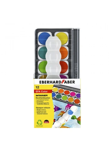Eberhard Faber Opak Sulu Boya 12 Renk + 1 Tüp Renk Açıcı