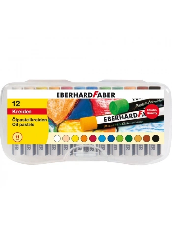 Eberhard Faber Pastel Boya 12 Renk Plastik Kutu (522013)