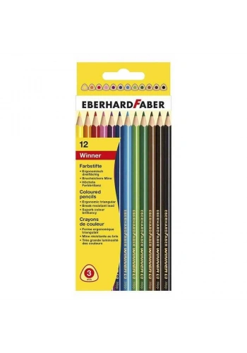 Eberhard Faber Winner Üçgen Kuru Boya 12 Renk