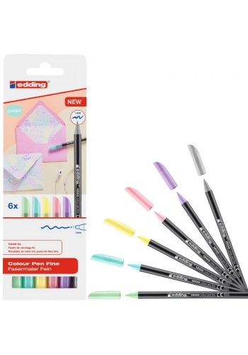 Edding 1200 Grafik Kalemi Seti 6 Renk PASTEL RENKLER