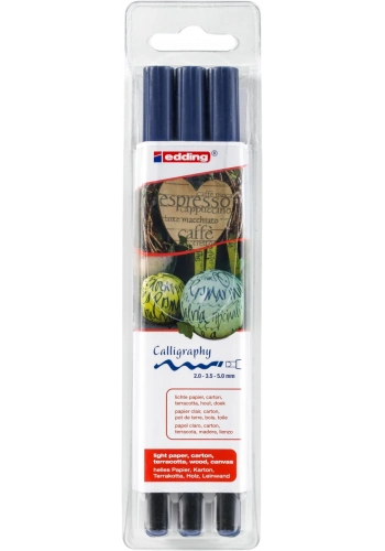 Edding 1255 Kaligrafi Kalem Seti 2.0mm 3.5mm 5.00mm Mavi